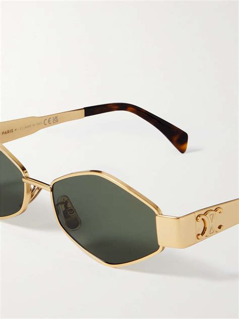 celine eyewear triomphe hexagonal sunglasses|CELINE EYEWEAR Triomphe hexagon.